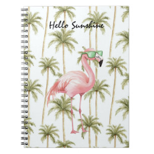 Roze Flamingo Palmbomen Notitieboek