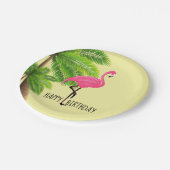 Roze Flamingo & Palmboom Papieren Bord (Gekanteld)