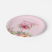 Roze Flamingo Papieren Bordje (Gekanteld)