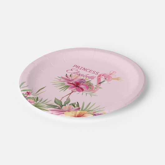 Roze Flamingo Papieren Bordje (Gekanteld)