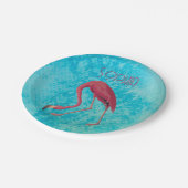 roze flamingo papieren bordje (Gekanteld)