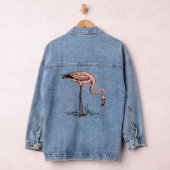 Roze Flamingo Paradijs Vogelvogels Illustratie Denim Jacket (Hangar)