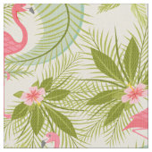 Roze Flamingo Paradise Stof (Close Up)