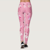 Roze Flamingo Paradise Waterverf Pattern Leggings (Achterkant)