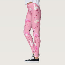 Roze Flamingo Paradise Waterverf Pattern Leggings