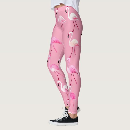 Roze Flamingo Paradise Waterverf Pattern Leggings (Links)