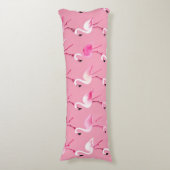 Roze Flamingo Paradise Waterverf Pattern Lichaamskussen (Voorkant Verticaal)