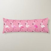 Roze Flamingo Paradise Waterverf Pattern Lichaamskussen (Voorkant)