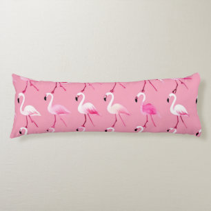 Roze Flamingo Paradise Waterverf Pattern Lichaamskussen