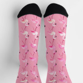 Roze Flamingo Paradise Waterverf Pattern Sokken (Top)