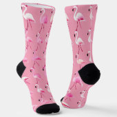 Roze Flamingo Paradise Waterverf Pattern Sokken (Gebogen)