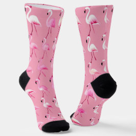 Roze Flamingo Paradise Waterverf Pattern Sokken