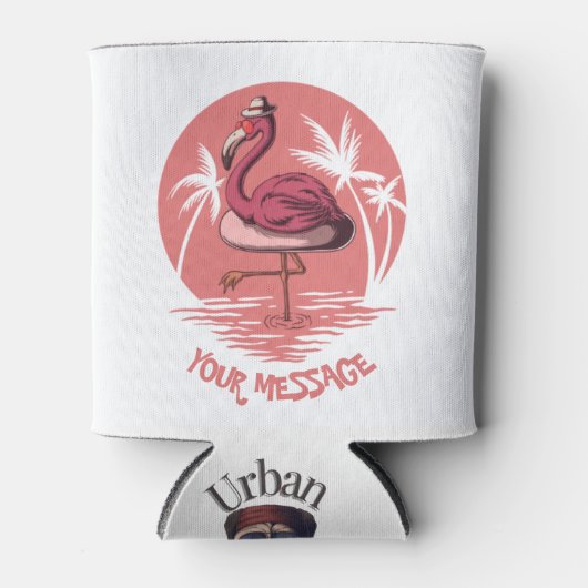 Roze Flamingo Party Blikjeskoeler (Voorkant)