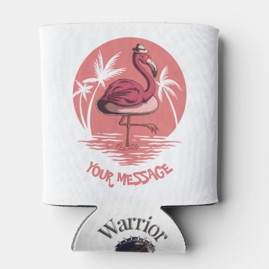 Roze Flamingo Party Blikjeskoeler (Achterkant)