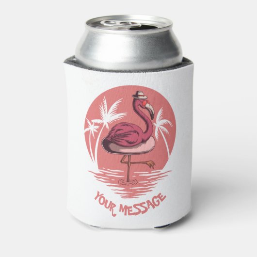 Roze Flamingo Party Blikjeskoeler (Blikje Achterkant)