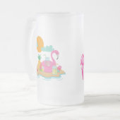 Roze Flamingo Party Frosted mok (Voorkant links)