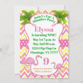 Roze Flamingo Party of Slumber Party nodigt uit Kaart (Voorkant)