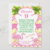 Roze Flamingo Party of Slumber Party nodigt uit Kaart (Achterkant)