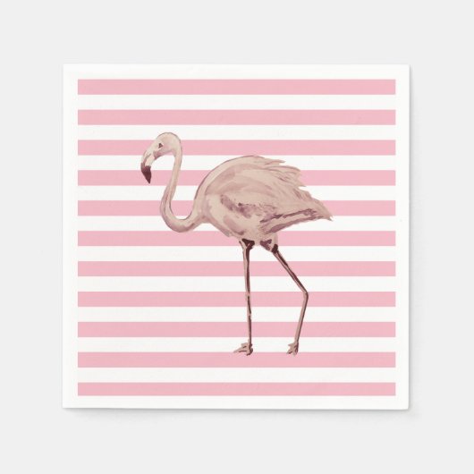 Roze Flamingo Party Paper Napkin Servet (Voorkant)