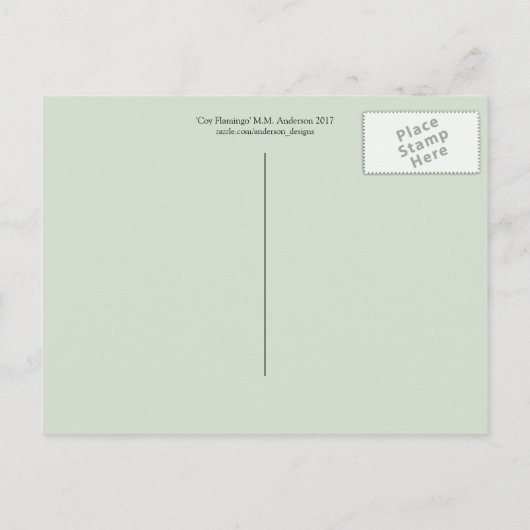 Roze flamingo Pastel Art Briefkaart (Achterkant)