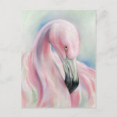 Roze flamingo Pastel Art Briefkaart (Voorkant)