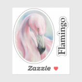 Roze Flamingo Pastel Art Custom Text Sticker (Vel)