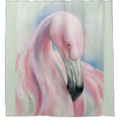 Roze flamingo Pastel Art Douchegordijn (Voorkant)