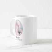 Roze Flamingo Pastel Art gepersonaliseerd Koffiemok (Voorkant links)