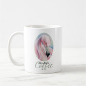 Roze Flamingo Pastel Art gepersonaliseerd Koffiemok (Links)