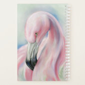 Roze Flamingo Pastel Art gepersonaliseerd Planner (Achterkant)