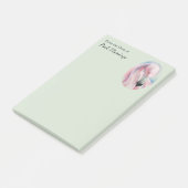 Roze Flamingo Pastel Art gepersonaliseerd Post-it® Notes (Schuin)