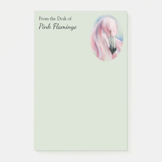 Roze Flamingo Pastel Art gepersonaliseerd Post-it® Notes (Voorkant)