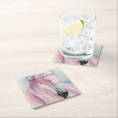 Roze flamingo Pastel Art Kartonnen Onderzetters (Insitu)