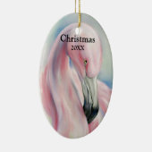 Roze flamingo Pastel Art Kerstmis Keramisch Ornament (Rechts)
