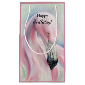 Roze flamingo Pastel Art Klein Cadeauzakje (Voorkant)