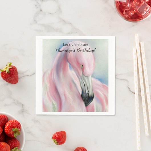 Roze flamingo Pastel Art Servetten (Insitu)