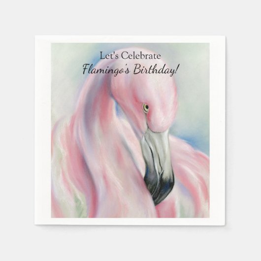 Roze flamingo Pastel Art Servetten (Voorkant)