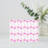 Roze Flamingo patroon 2 Briefkaart (Staand voorkant)