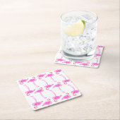 Roze Flamingo patroon 2 Kartonnen Onderzetters (Insitu)