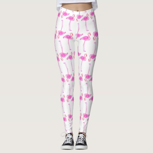Roze Flamingo patroon 2 Leggings (Voorkant)