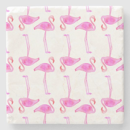 Roze Flamingo patroon 2 Stenen Onderzetter (Voorkant)