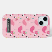 Roze Flamingo patroon aangepaste naam Sjabloon Case-Mate iPhone Case (Achterkant (horizontaal))