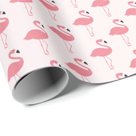 Roze Flamingo patroon Cadeaupapier (Rol Hoek)