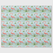 Roze Flamingo patroon Cadeaupapier (Vlak)