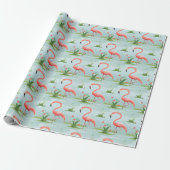 Roze Flamingo patroon Cadeaupapier (Uitgerold)