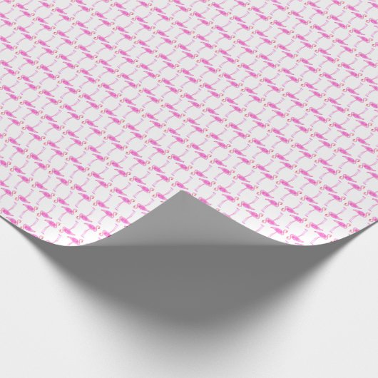 Roze Flamingo patroon Cadeaupapier (Hoek)