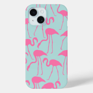 Roze Flamingo patroon iPhone 15 Case