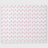 Roze Flamingo Patroon Chic Trendy Koel Wit Cadeaupapier (Vlak)