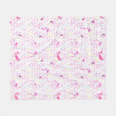 Roze Flamingo Patroon Dekbed Fleece Deken (Voorkant (Horizontaal))