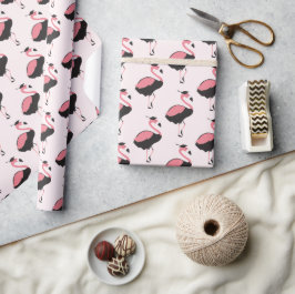 Roze Flamingo patroon Dierlijk Afstuderen Cadeaupapier